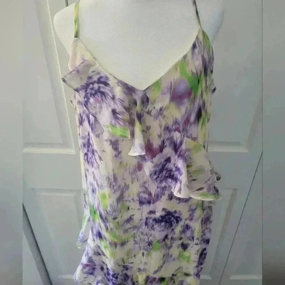 Scoop Women’s Ruffle Slip Bias Cut  Sleevless Dress Size Large - Picture 3 of 7